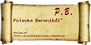 Polevka Bereniké névjegykártya